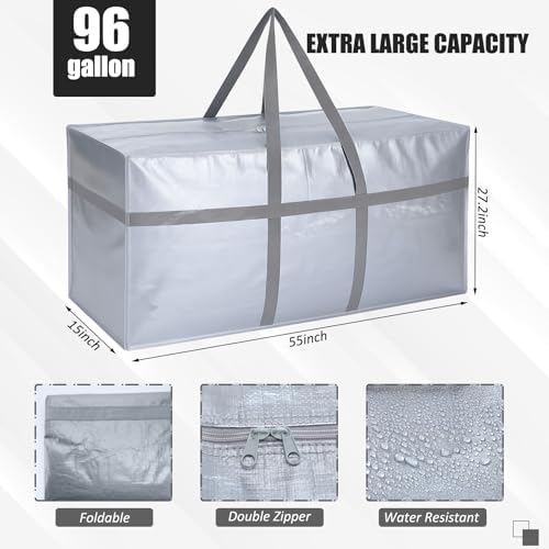 4 Pcs 96 Gallon Extra Large Moving Bags Heavy Duty Storage Bag - Image 3