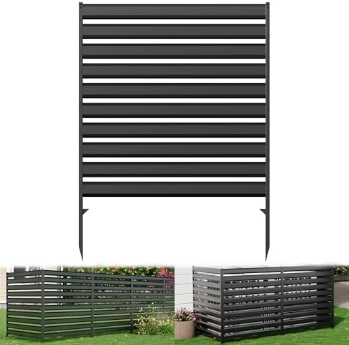 42" H x 38" W (1 Panels) Air Conditioner Fence Panels, Outdoor Freestanding Privacy Screens, Pool Equipment Enclosure, No Dig Trash Can Screens Fence Kit for Outside Backyard Patio Black by TaskStorz