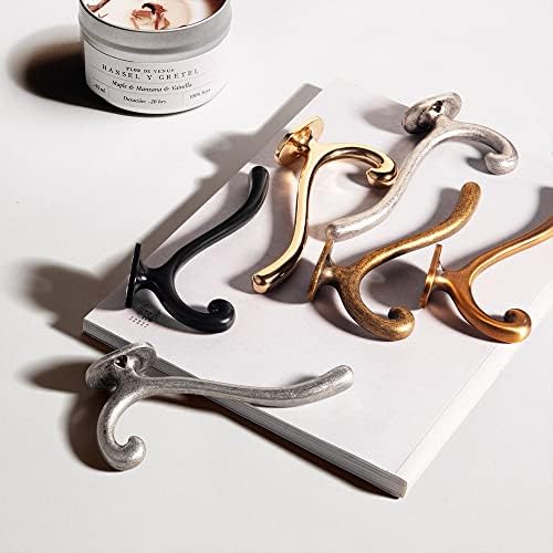 Goo-Ki Vintage Retro Antique Brass Zinc Alloy Coat Hooks - Affordable Luxury Coat Hoooks Hardware for Bedroom, Kitchen, 12 Pack - Image 2