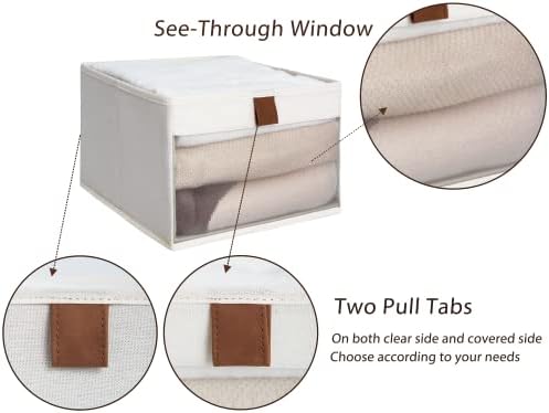 StorageWorks Closet Storage Bins with Clear Window 3 pack, Metal Storage Baskets For Shelves With Frame, Rectangle Storage Bins - Image 4
