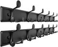 SKOLOO 18 Hooks Wall Mounted Coat Rack, 36 Inch Modern Coat Hanger for Entryway, Bathroom, Garage, Lightweight with 16 Inch Stud Spacing Design, Matte Black(Pack of 2) by SKOLOO