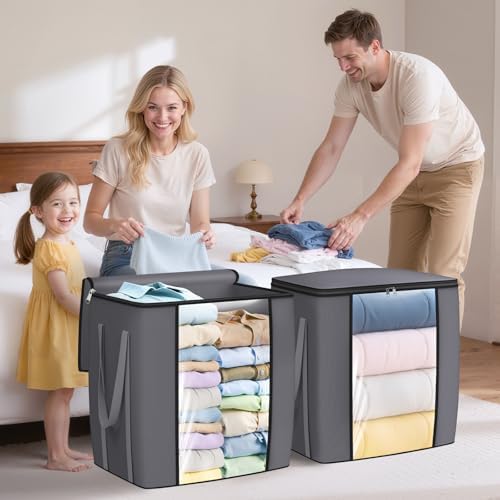 TasticTotes 120L Extra Large Blanket Clothes Storage Bags, Black, 4 Pack - Image 6