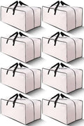 Cosy Family 8 Pack Heavy Duty Extra Large Moving Bags with Backpack Straps - Strong Handles & Zippers, Storage Totes For Space Saving, Fold Flat, Alternative to Moving Box (Set of 8, Clear) by Cosy+Family