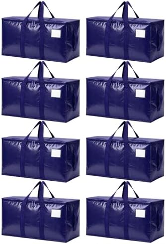 Songrey Extra Large Heavy Duty Moving Bags, 8 Pack, Dark Blue by Unknown