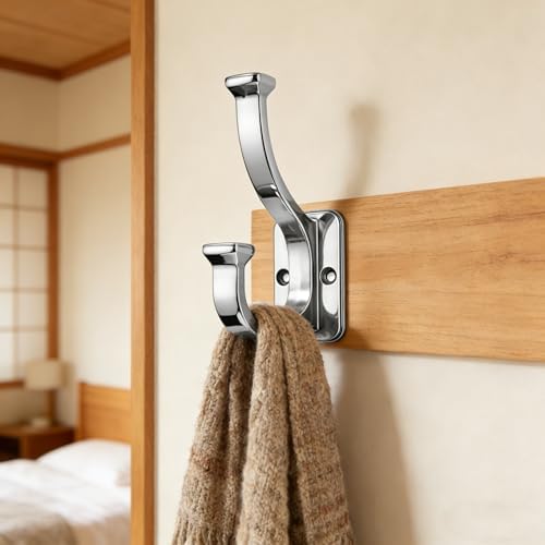 10 Pack 4-1/2inch Polished Chrome Coat Hooks - Image 5