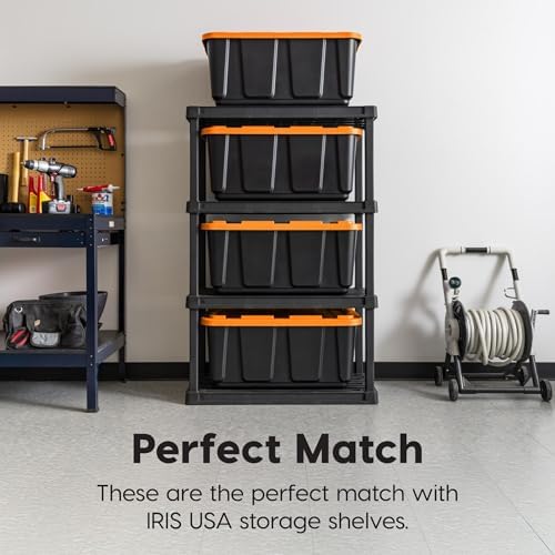 IRIS USA 3-Pack 27 Gal Heavy Duty Storage Tote Bins with Lids, Orange - Image 5
