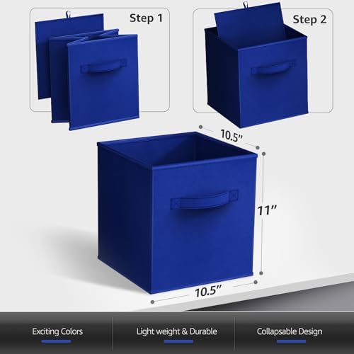Sorbus Foldable Fabric Storage Cubes, 12 Pack (11 Inch, Deep Rainbow) - Image 4