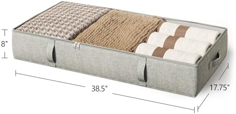 2-Pack Under Bed Storage Containers, 8 Inches Tall Clothes Storage, Gray - Image 3