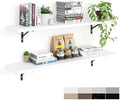 Kaboon 45 inch Long 10 inch Deep Floating Shelves for Wall Set of 2, Large Open Shelves Wall Mounted, Space Saving Home and Commercial Use, White by Kaboon