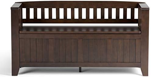 SIMPLIHOME Acadian 2-Seater Storage Bench and Cabinet Set in Brunette Brown - Image 4