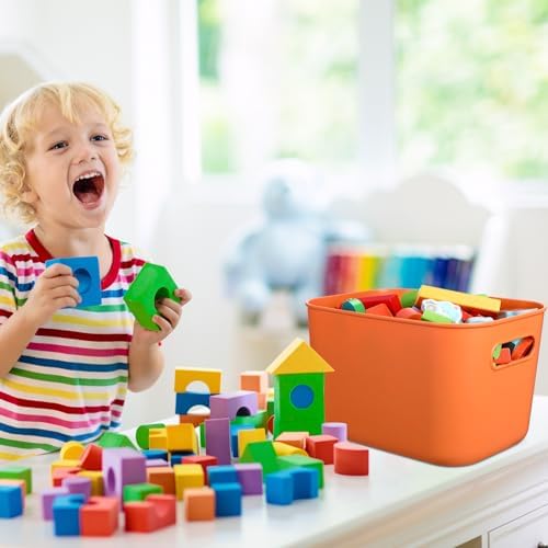 Hoolerry 8 Pieces Storage Bins, 10.2 x 7 x 6.3 Inch, Orange - Image 6
