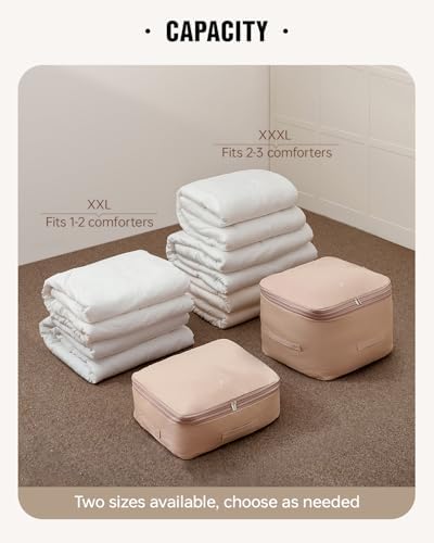 Eachy 3-Pack Comforter Storage Bag Blanket Storage Bags, 136L Compression Storage Bags for Blanket Comforter, Ultra Space Saving Self Compression Organizer - Image 5