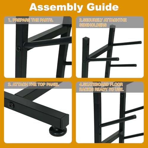 BiJun Skateboard Racks Floor Stand, 6-Layer Skateboard Wall Mount,Snowboard Storage Rack, Skateboard Organizer Floor Stand for Deck, Longboard, Snowboard, Standard Skateboards, Mini Cruiser Skateboard - Image 7