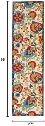 Nourison Home Aloha Multicolor 2'3" x 8' Area Rug - Easy Clean, Non Shedding, Bed Room, Living Room, Dining Room, Kitchen (8' Runner) - Image 2