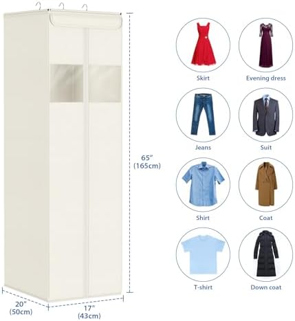 Zilink Long Garment Bags for Gowns Dress Bags for Gowns 65 in, Beige, 2Pack - Image 4