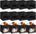 Marsui 12 Pcs Clear Cube Storage Bins Collapsible Fabric for Kids, Black by Marsui