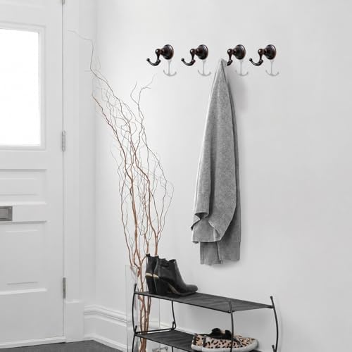 khtumeware 4 Pack 2-1/2 inch Oil Rubbed Bronze Vintage Towel Hooks - Image 5