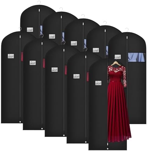 Univivi 60 Inch Lightweight Long Garment Bag for Hanging Clothes, 10 Pack by Univivi