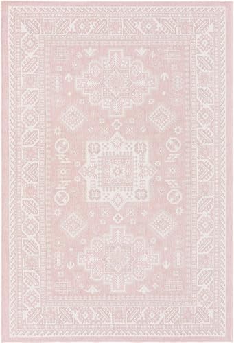 Rugs.com - Outdoor Aztec Rug – 5' 3 x 8' Pink Indoor/Outdoor Rug – Perfect for Patios, Decks, and Porches - Image 3