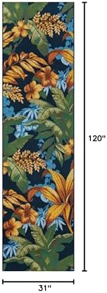 Unique Loom Outdoor Botanical Collection Area Rug - Calypso (2' 7" x 10' Runner, Multi/ Light Blue) - Image 2