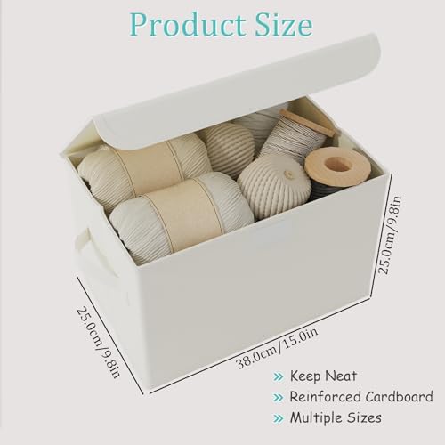 Storage Bins with Lids for Organizing, 4 Pack, Beige, 15x9.8x9.8 In - Image 3