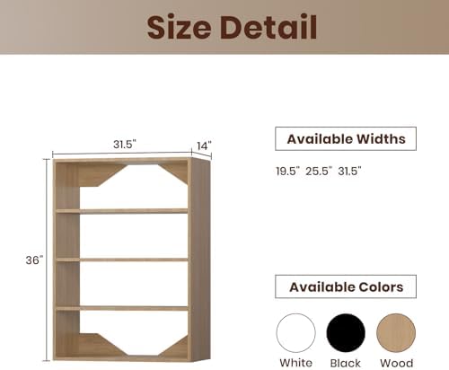 ROOMTEC 31.5" Shelf Short Tower Closet Unit, Modular Closet System with Shelf, Wardrobe Organizer for Bedroom or Walk-in Closet, Wall Mounted, Customizable Clothes Storage Unit, Wood - Image 2