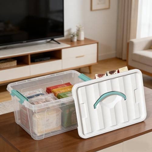 8-Pack Stackable Clear Storage Bins with Lids, 14-Qt Storage Box - Image 5