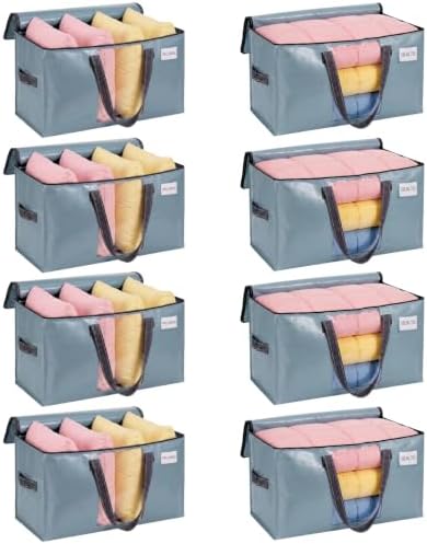 VENO Moving Bags, Wide Open Top, Clear Window, Light Blue, 8 Pack by Veno