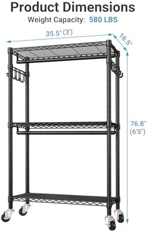 VIPEK R2 Clothes Rack for Hanging Clothes Rolling Clothing Rack Heavy Duty - Image 4