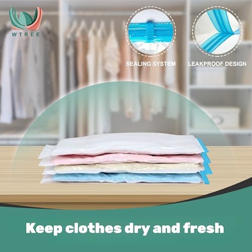 WTREE 40 Pack Vacuum Storage Bags, Space Saver Bags, Vacuum Sealed Bags for Comforters, Blankets, Clothes Storage, Hand Pump Included (4 Jumbo/4 Large/4 Medium/8 Small) - Image 5