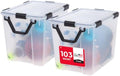 IRIS USA WeatherPro Storage Bins with Lids, 103 Qt, Gasket Seal, 2 Pack by IRISUSA