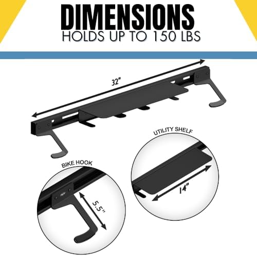 Koova Wall Mount Bike Rack | Steel Bike Mount | Adjustable Hangers | Easy Mount | USA Made - Image 3