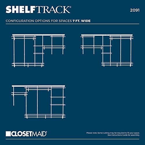 ClosetMaid ShelfTrack Wire Closet Organizer System, Adjustable from 7 to 10 Ft., With Shelves, Clothes Rods, Hardware, Durable Steel, White - Image 4