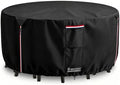 42 Inch Round Patio Table Cover, 600D Heavy Duty Waterproof Outdoor Furniture Cover — Fits Round Patio Table for Patio Furniture 42"Dia x 28"H, All Weather Protection, Black by Wavecover
