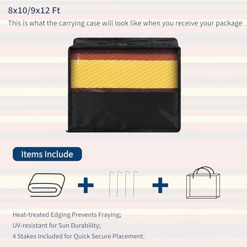 GAOMON 9x12 Large Outdoor Rug Waterproof for Patio Plastic Straw Rug Geometric Stripe Outside Carpet Modern Lines Outdoor Rugs for RV Porch Deck Trailer Beach, Purple/Red/Orange/Yellow - Image 6