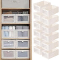 Linen Closet Organizers And Storage, 12 Pack Closet Storage Bins Linen Closet Baskets for Closet Organization Foldable Closet Organizer Bins with Clear Window For Organizing Clothing, Jeans, Shelves by Pradnel