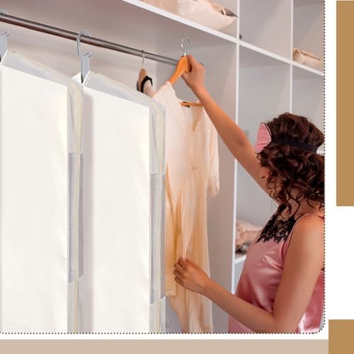 Aliceset 3 Pcs Pure Cotton Garment Storage Bag for Hanging Clothes - Image 5