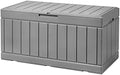 Devoko 85 Gallon Deck Box Lockable Resin Outdoor Storage Box waterproof Outdoor Container for Patio Furniture Cushions, Pillow (Grey) by DEVOKO