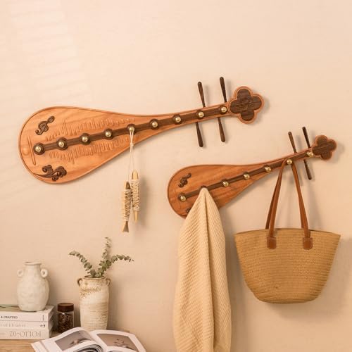 Wall Mounted Wooden Coat Rack Solid Wood Hanging Clothes Hook Study Living Room Decorative Coat Hook Country Walnut Hook - Image 2