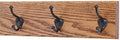 PegandRail Solid Oak Wall Mounted Coat Rack with Bronze Hooks 4.5" Ultra Wide - Made in The USA (Chestnut4.5 x 15" with 3 Hooks) by PEG+AND+RAIL