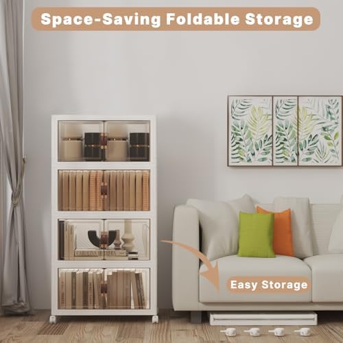 UAMFURI 208QT Stackable Storage Bins with Lids,Doors & Wheels - Image 3