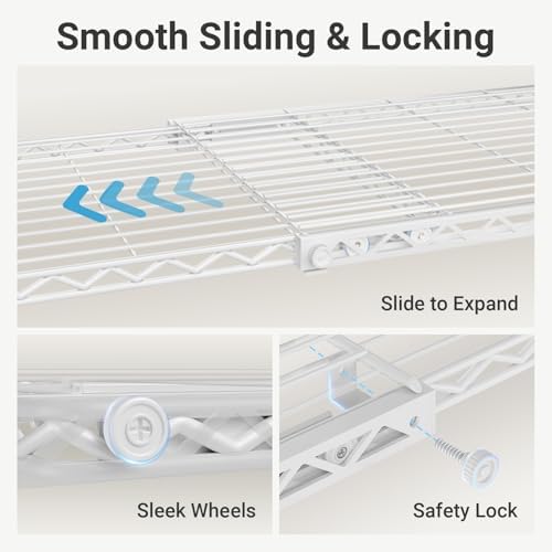VIPEK X2 Expandable Clothes Rack Portable Closet Organizer System White - Image 3
