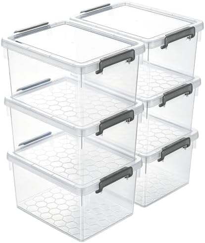Citylife 22.2 Qt Ultra-Thick Plastic Clear Storage Bins with Lids, 6-Pack by CITYLIFEHomeOrganization