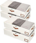 Yawinhe 48L Under Bed Storage Containers,4 Pack Blanket Bags,Beige by Yawinhe