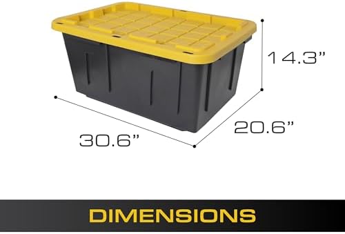 CX Heavy Duty 27-Gallon Stackable Plastic Storage Bins with Lids, 4 Pack - Image 3