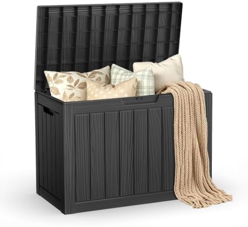 Mars Villa Deck Box, Outdoor Storage Box Waterproof, 45 Gallon, Black by MarsVilla
