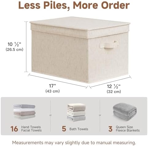 StorageWorks Fabric Storage Bins with Lids, Closet Storage Bins - Image 5