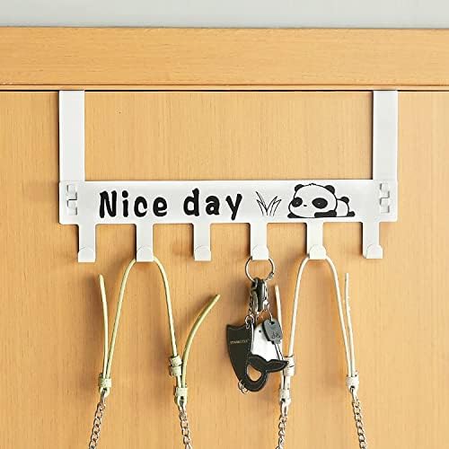 Over Door Hanger Over The Door Hanger Hook with 6 Double Hooks Portable Hooks Home Office Decor Heavy Duty Door Rack for Hanging Coats Clothes Hats - Image 5