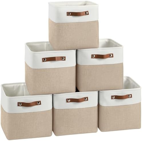 FinishingBo 11 inch Cube Storage Bin 6 Pack, Cube Organizer Bins by SimplifySpaceSimplifyLife