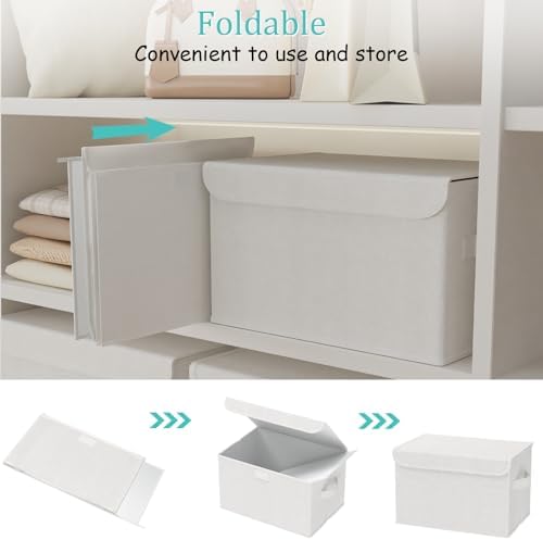 Storage Bins with Lids for Organizing, 4 Pack, White, 15x9.8x9.8 In - Image 5